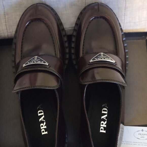 BRAND NEW - Prada Triangle Logo Loafers - Picture 1 of 6